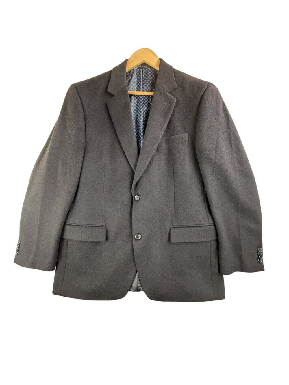 Michael Kors Blazer Mens 40R Black 100% Camel Hair Sport Coat Jacket Two Button